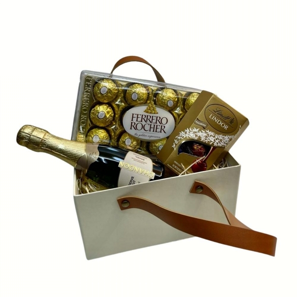 Box sacola Chandon e chocolates