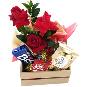 Kit de Rosas e Chocolates