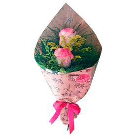 Ramalhete com 2 Rosas cor de rosa