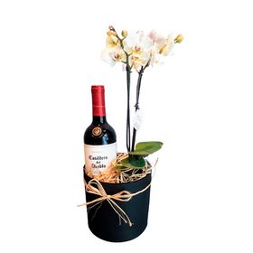 Box Mini Orquidea Branca & Vinho