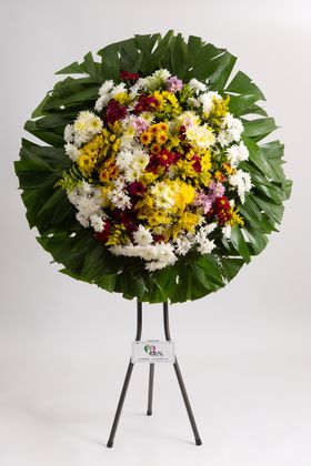 Coroa de Flores Colorida Pequena  - Flores Mistas