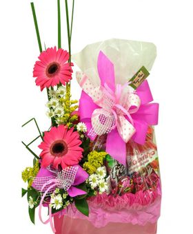 Cesta Flores e bombons - Happy Flowers **25% OFF**