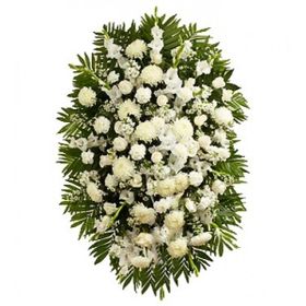 Coroa de Flores Nobre Branca Grande