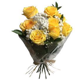 Buquê de 8 rosas amarelas - Ramalhete