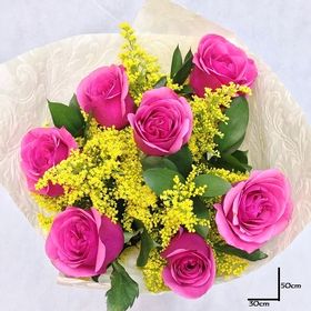 Buque de 7 rosas pink HAPPY