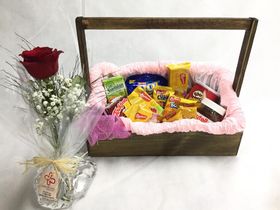 cesta especial para a tardinha com flores - Cod. 30031