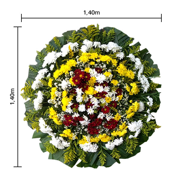 Coroa de flores Grande com flores do campo, Tango e Folhagens 