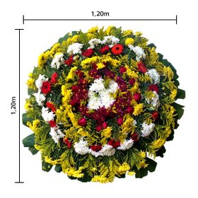 Coroa de flores Média  Flores de Campo, Gerberas, Rosas, Tangos e Folhagens