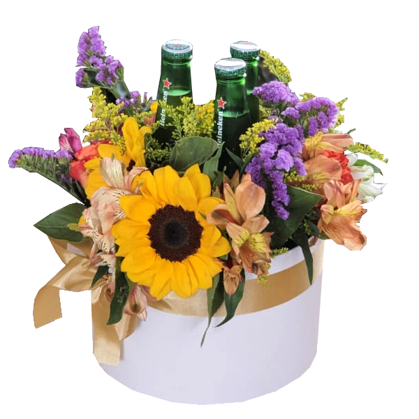 Box com Mix de Flores + Cerveja 