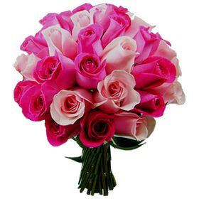 Buquê 27 Rosas em 02 tons cor de rosa 