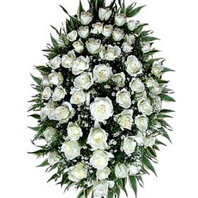 Coroa Fúnebre de Rosas Brancas